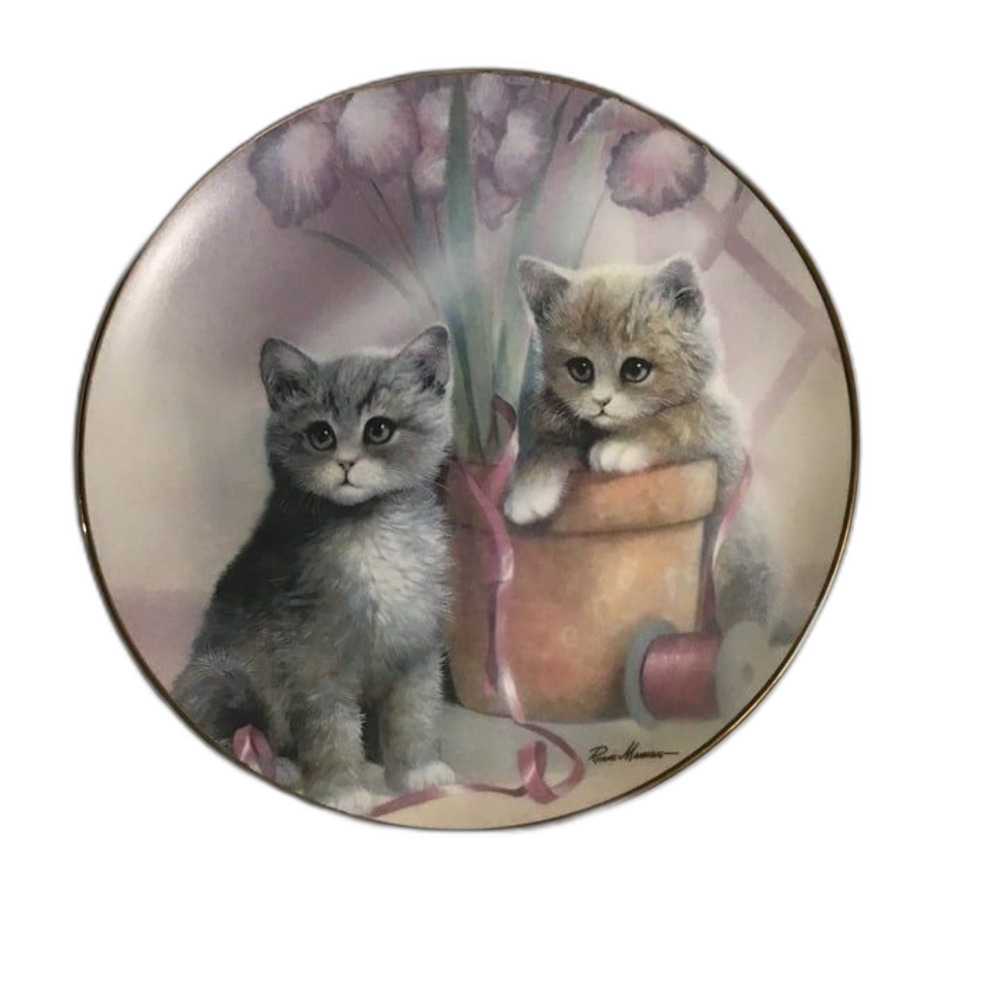 Danbury Mint Playful Companions Kitten Cousins Collector Plate by Ruane Manning